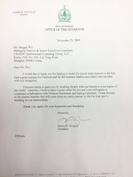 Vermont Governor Thanking letter